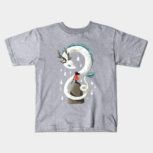 Dragon spirit Kids T-Shirt by Freeminds